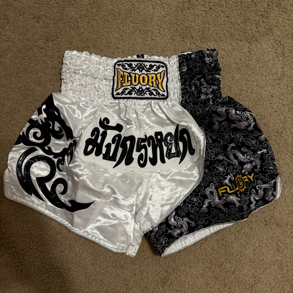 Women's Black and White Athletic Shorts